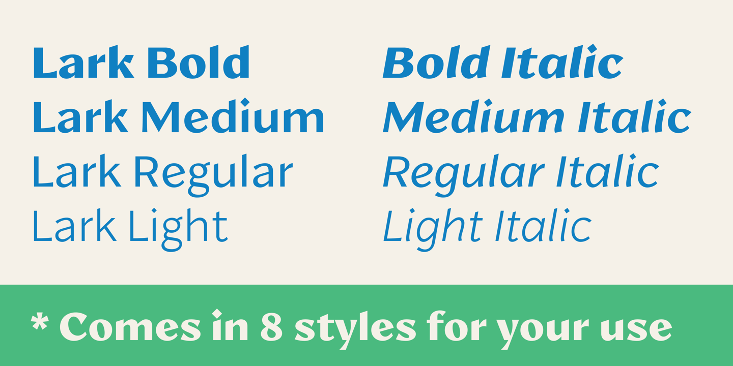 Lark Medium Italic Font preview